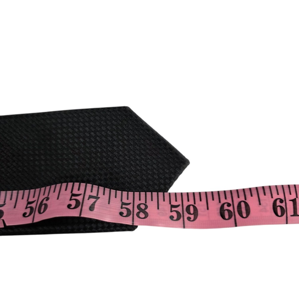 Pierre Cardin Mens Necktie Black Textured Polyester Pattern Slim Designer‎ Work - Picture 8 of 10